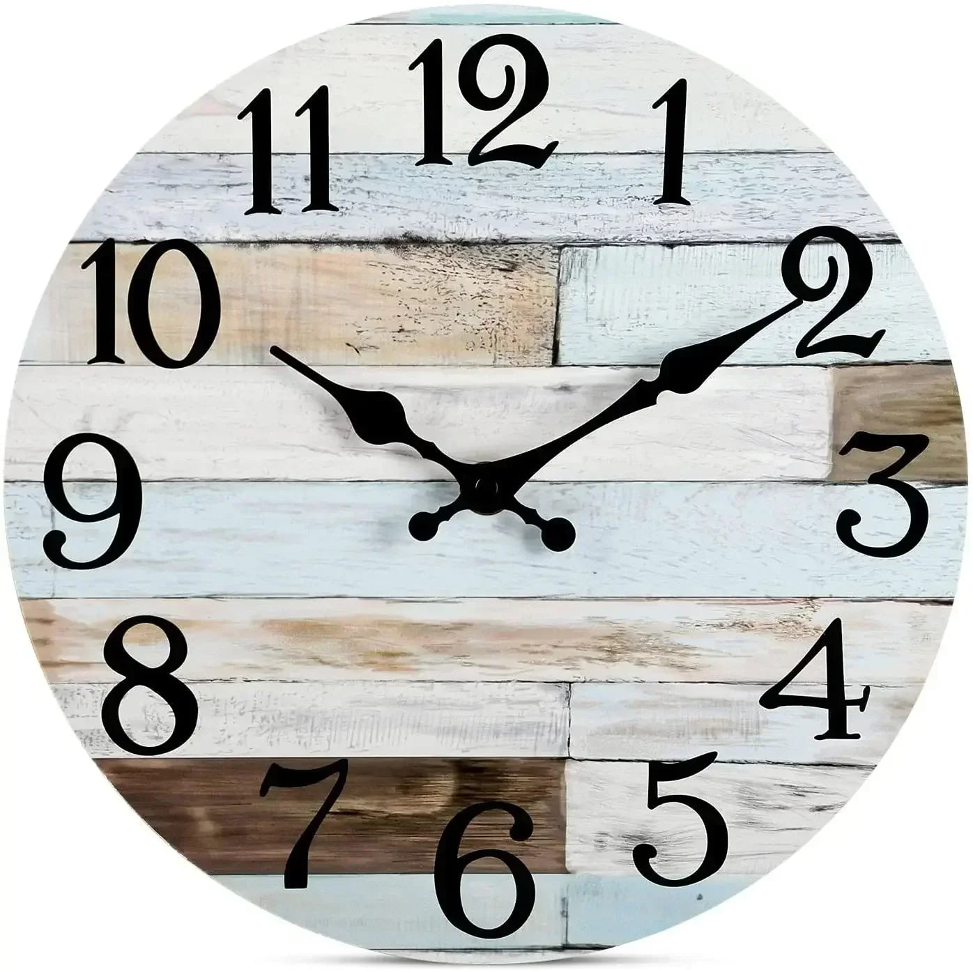 Wall Clock 10 Inch ClockRustic Wall Clocks Battery Operated,SilentNon Ticking Wooden