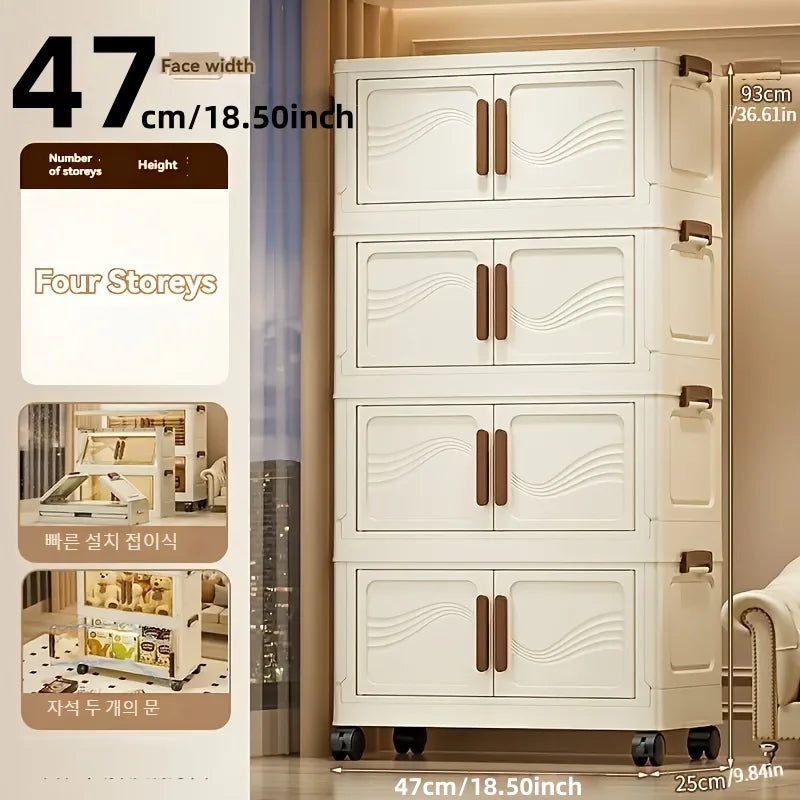 Foldable Storage Box with Clear Door - Spacious, Durable, - Ideal for Organizing Clothes, Books, Toys, and