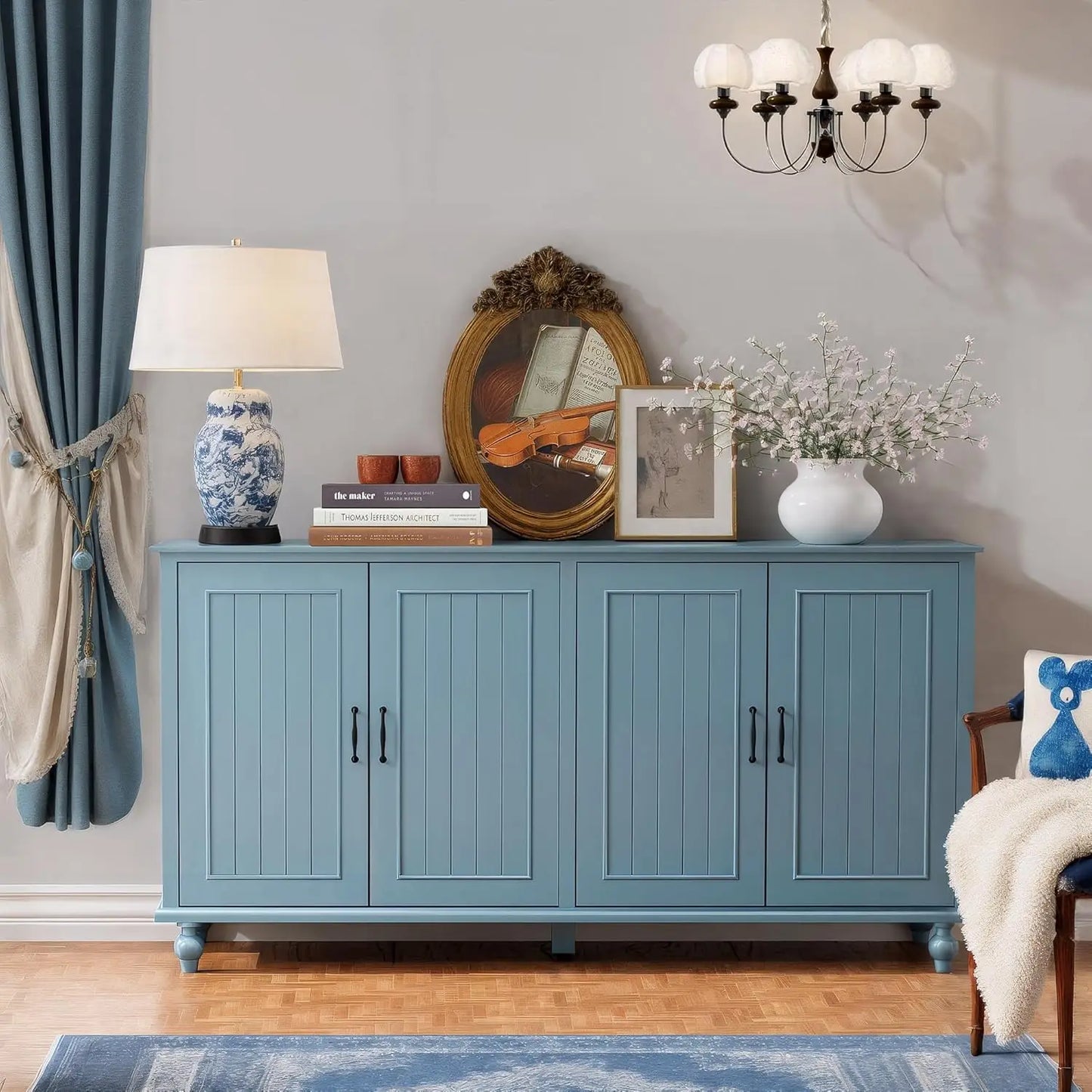 Buffet Cabinet with Storage, 4 Doors,Sideboard Buffet Cabinet for Dinning