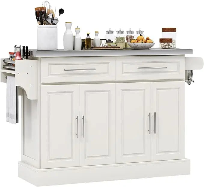 Rolling Kitchen Island Cart with Wheels, Portable Island Table for Kitchen