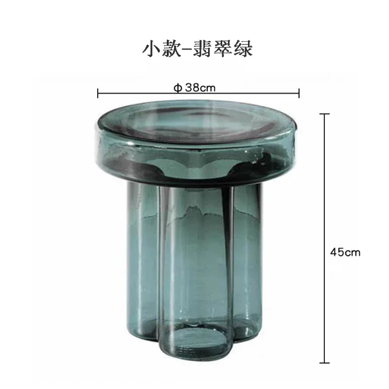 Nordic Creative Glass Coffee Table Living Room Handmade Coffee Table Round