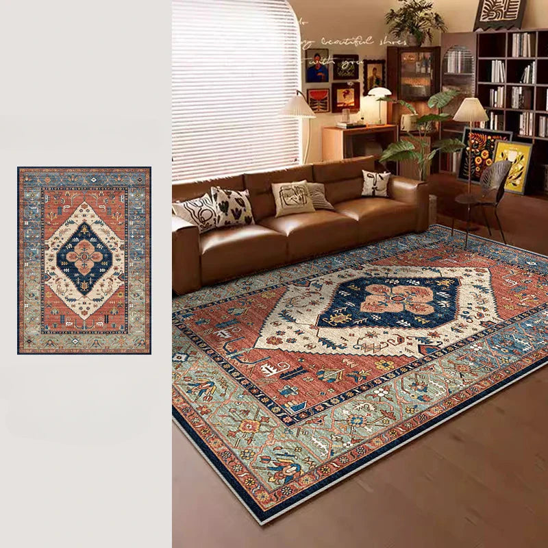 American Retro Style Carpets for Living Room Plush Carpet