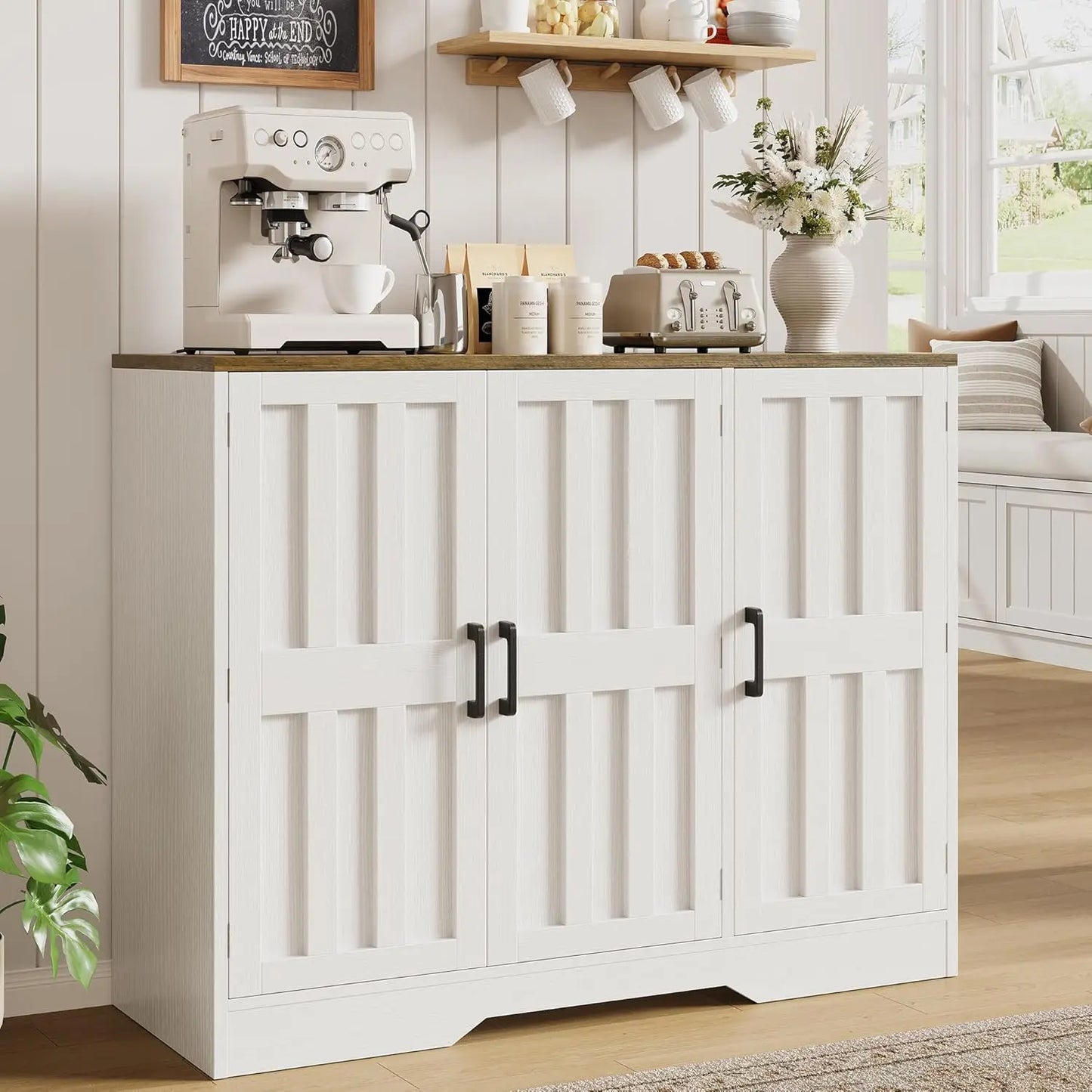 Sideboard Buffet Cabinet, Modern Farmhouse Kitchen Storage Cabinet