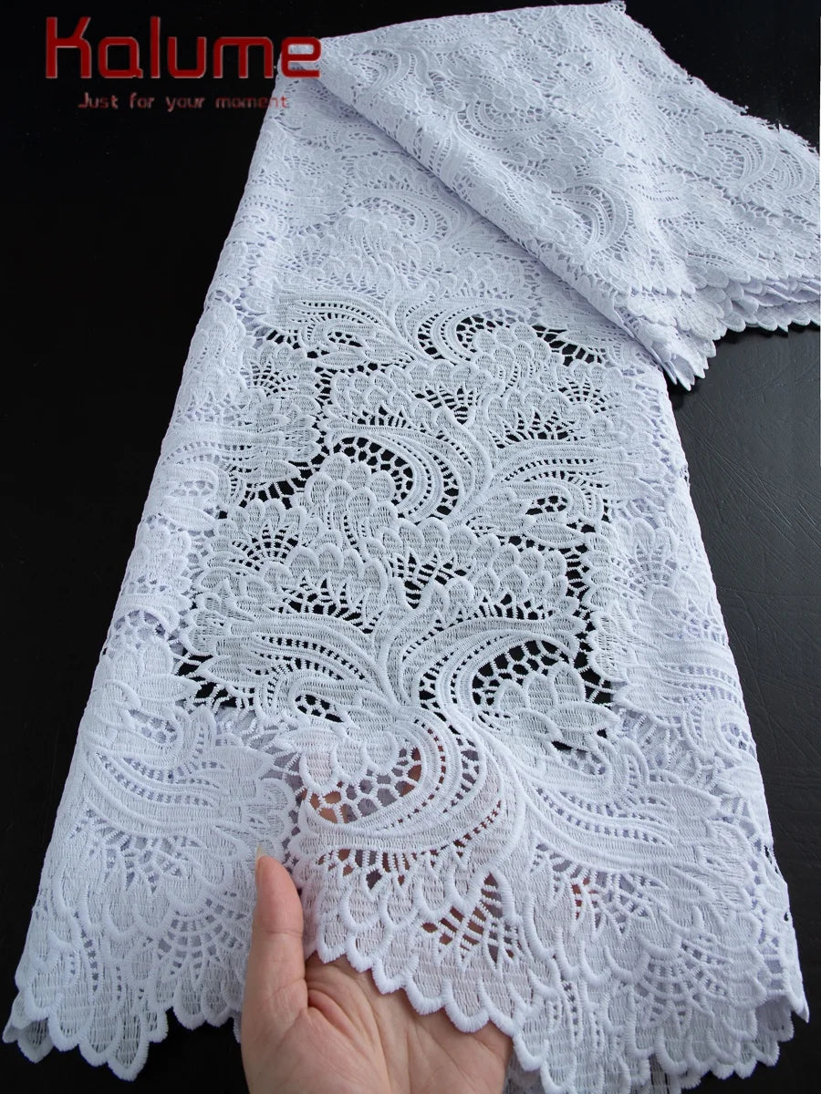 Pure White Lace Fabric High Quality