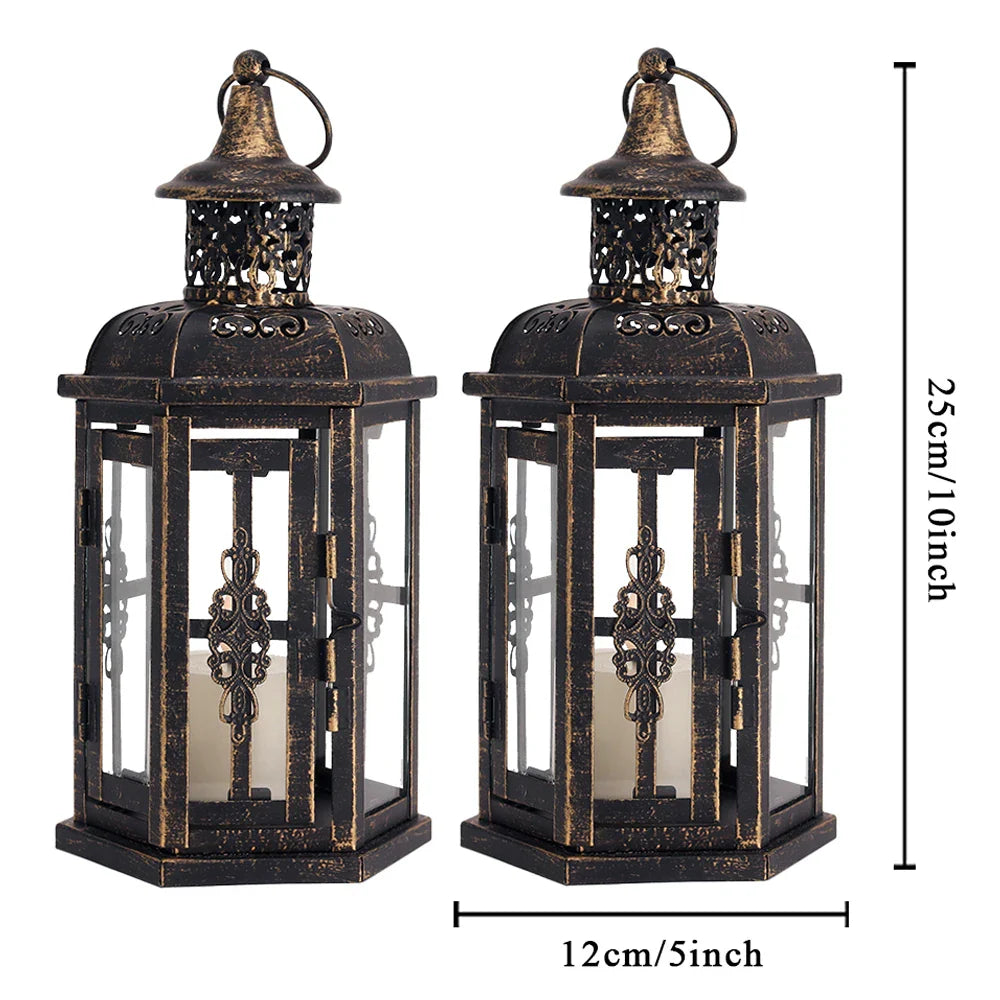 Vintage Nordic Candle Holder Lanterns Candles Aesthetic Hanging Lantern
