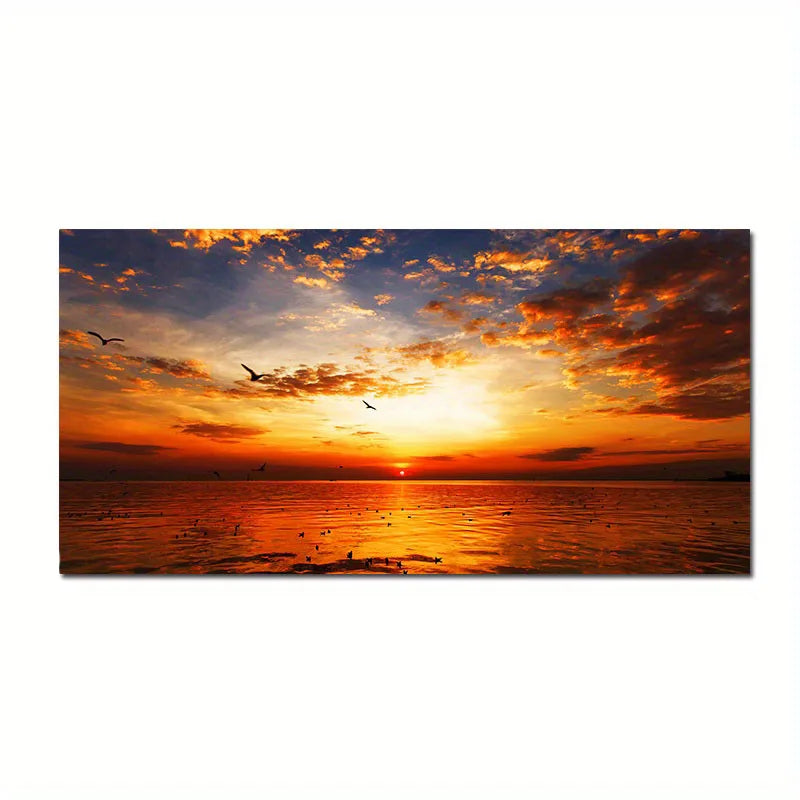 Beach Sunset Wall Large Landscape Canvas Painting