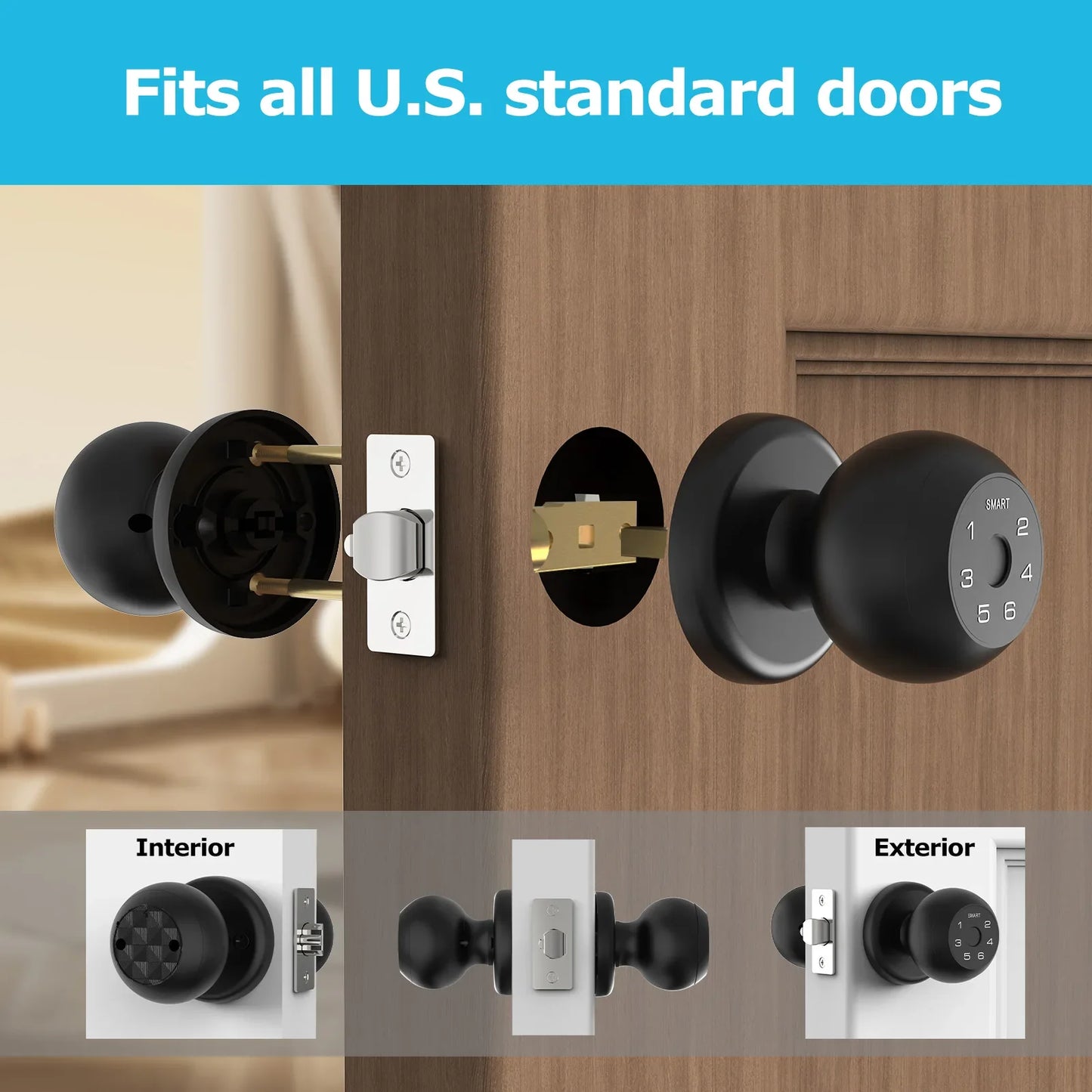Viladepot Smart Lock Fingerprint Door Lock App Control Electronic Touchscreen Keypad Indoor