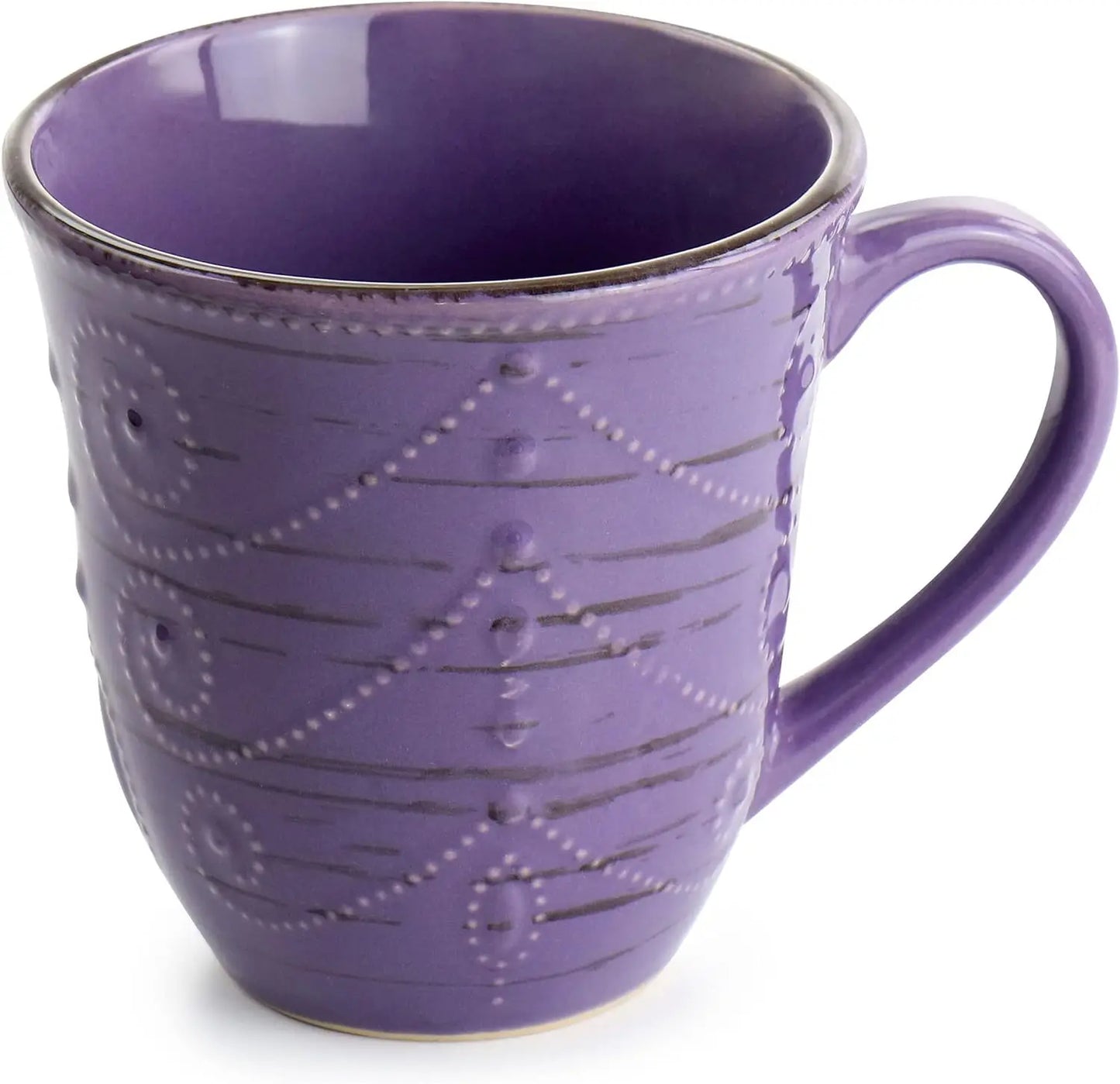 Rustic Birch 16 Piece Stoneware Dinnerware Set in Purple