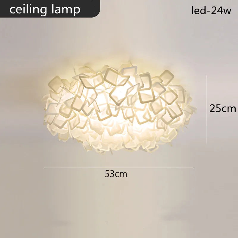 Exquisite Leaves Dimmable LED Ceiling Lights White Remote Control