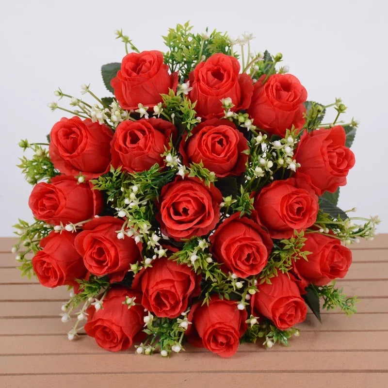 18 Heads Rose Bouquet Silk Bouquet Wedding Flowers