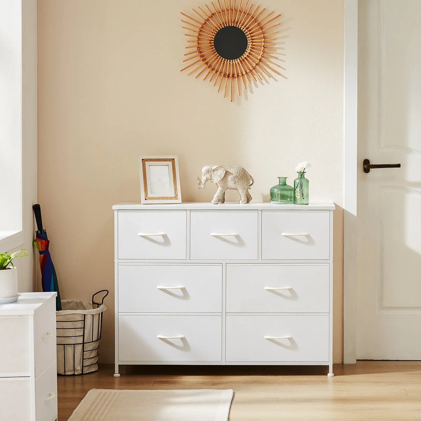 JHK Desser For Bedroom With 7 Fabric Drawers Closet Chest For Living Room Display Cabinet