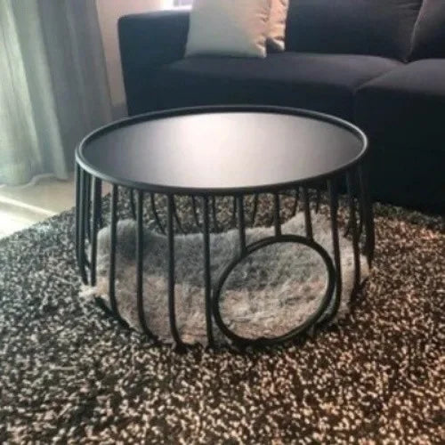 Creative Nordic Iron Tea Table Round Coffee Table for Living Room Cat House Bed