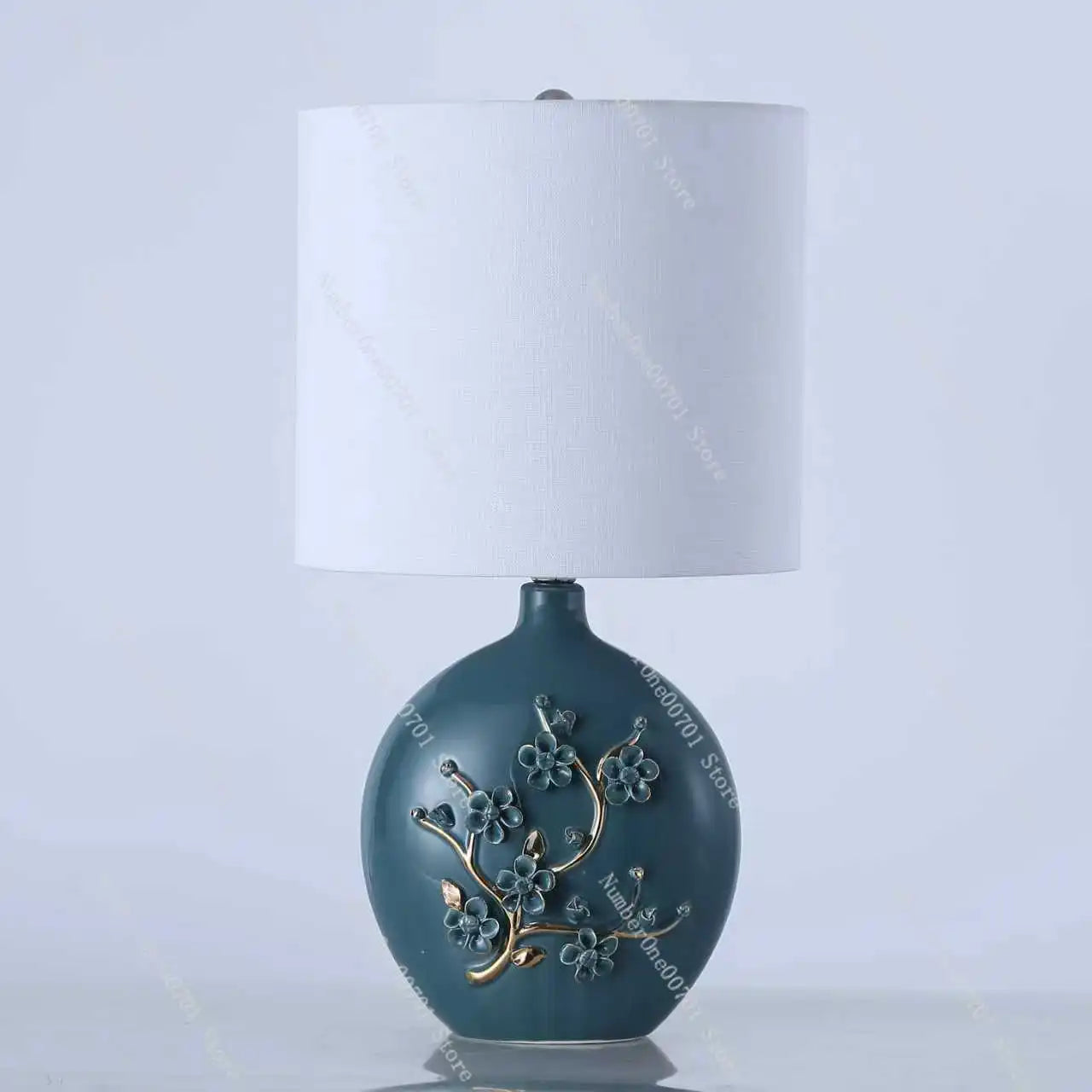 3D Plum Blossom Ceramic Table Lamp, Ceramic Lamp, Desk Lamp