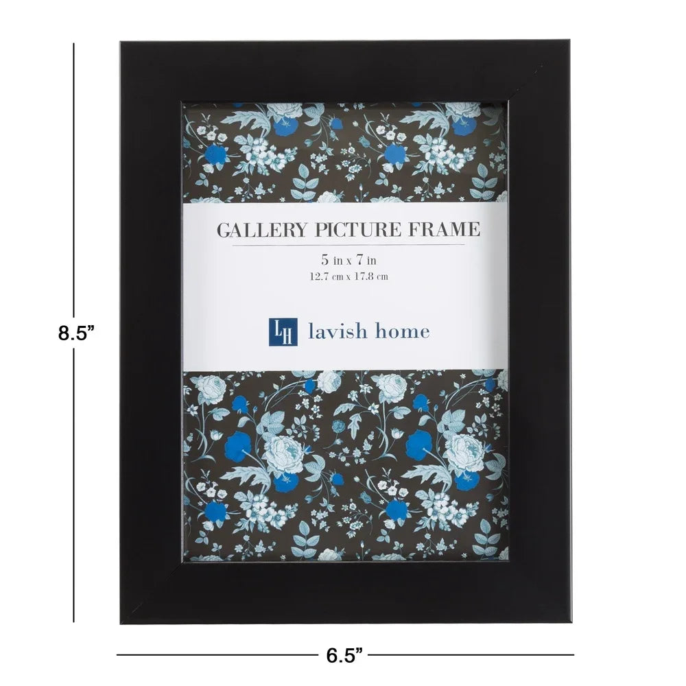 Set of 6 Black Picture Frames 5x7