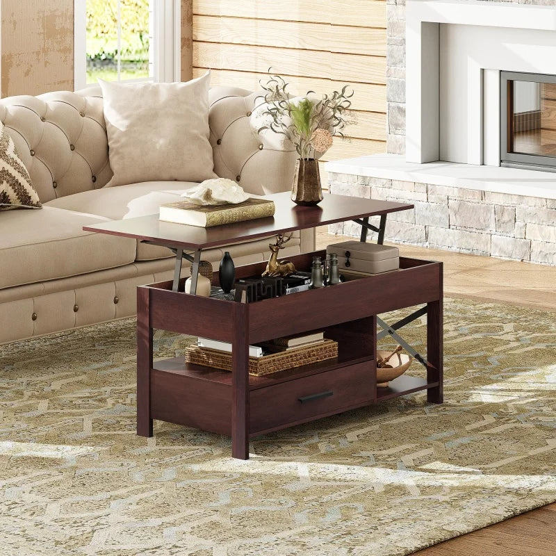 GALAXHERO Lift Top Coffee Table with Hidden Compartment for Living Room Reception Room