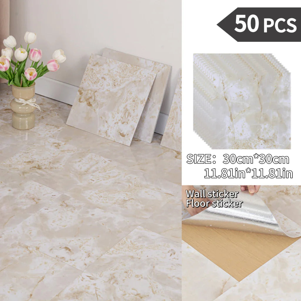 NINETAI Peel And Stick Floor Tile, 50pcs Vinyl Plank Wood Grain