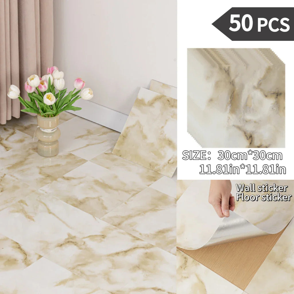NINETAI Peel And Stick Floor Tile, 50pcs Vinyl Plank Wood Grain
