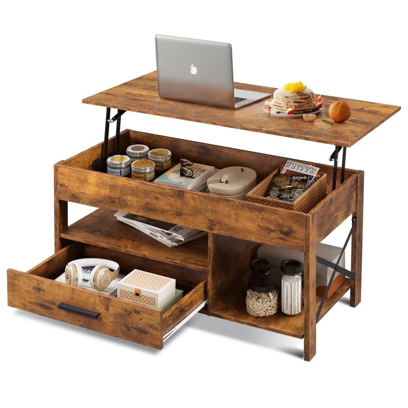 GALAXHERO Lift Top Coffee Table with Hidden Compartment for Living Room Reception Room