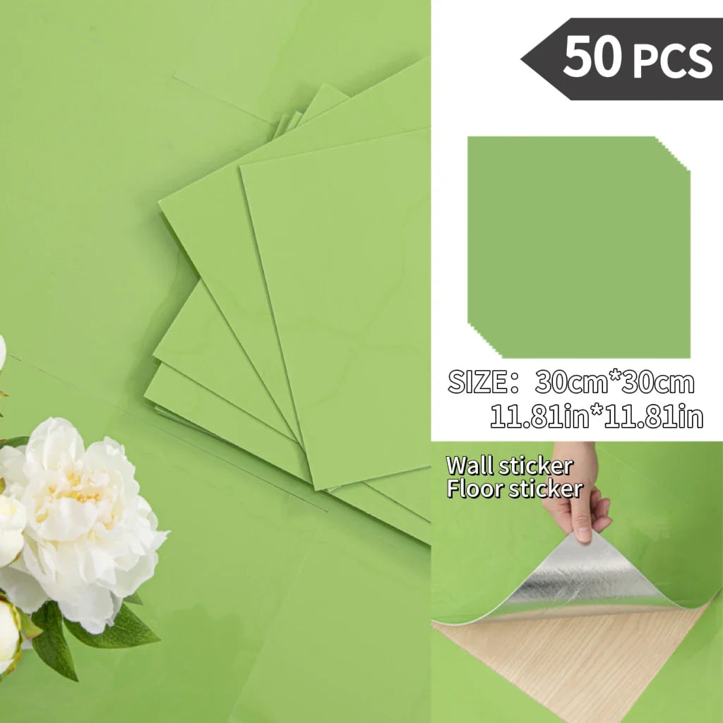 NINETAI Peel And Stick Floor Tile, 50pcs Vinyl Plank Wood Grain