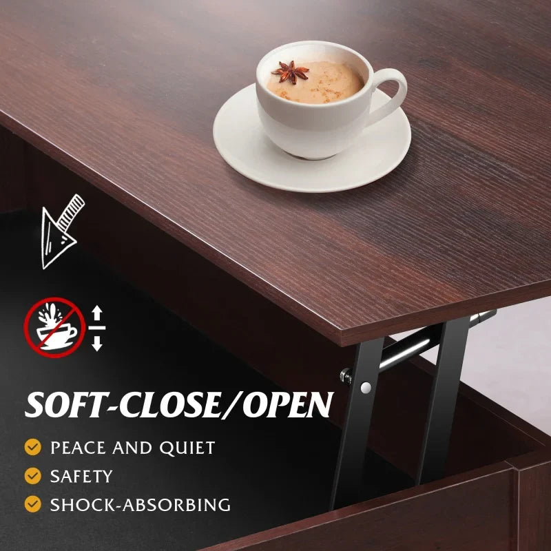 GALAXHERO Lift Top Coffee Table with Hidden Compartment for Living Room Reception Room