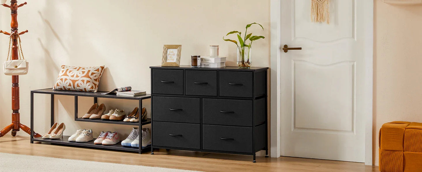 JHK Desser For Bedroom With 7 Fabric Drawers Closet Chest For Living Room Display Cabinet
