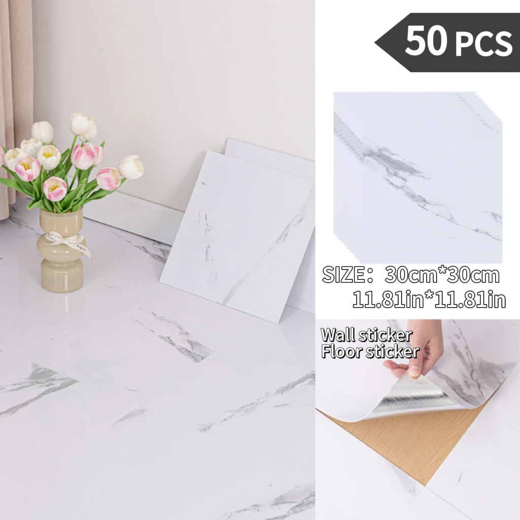 NINETAI Peel And Stick Floor Tile, 50pcs Vinyl Plank Wood Grain