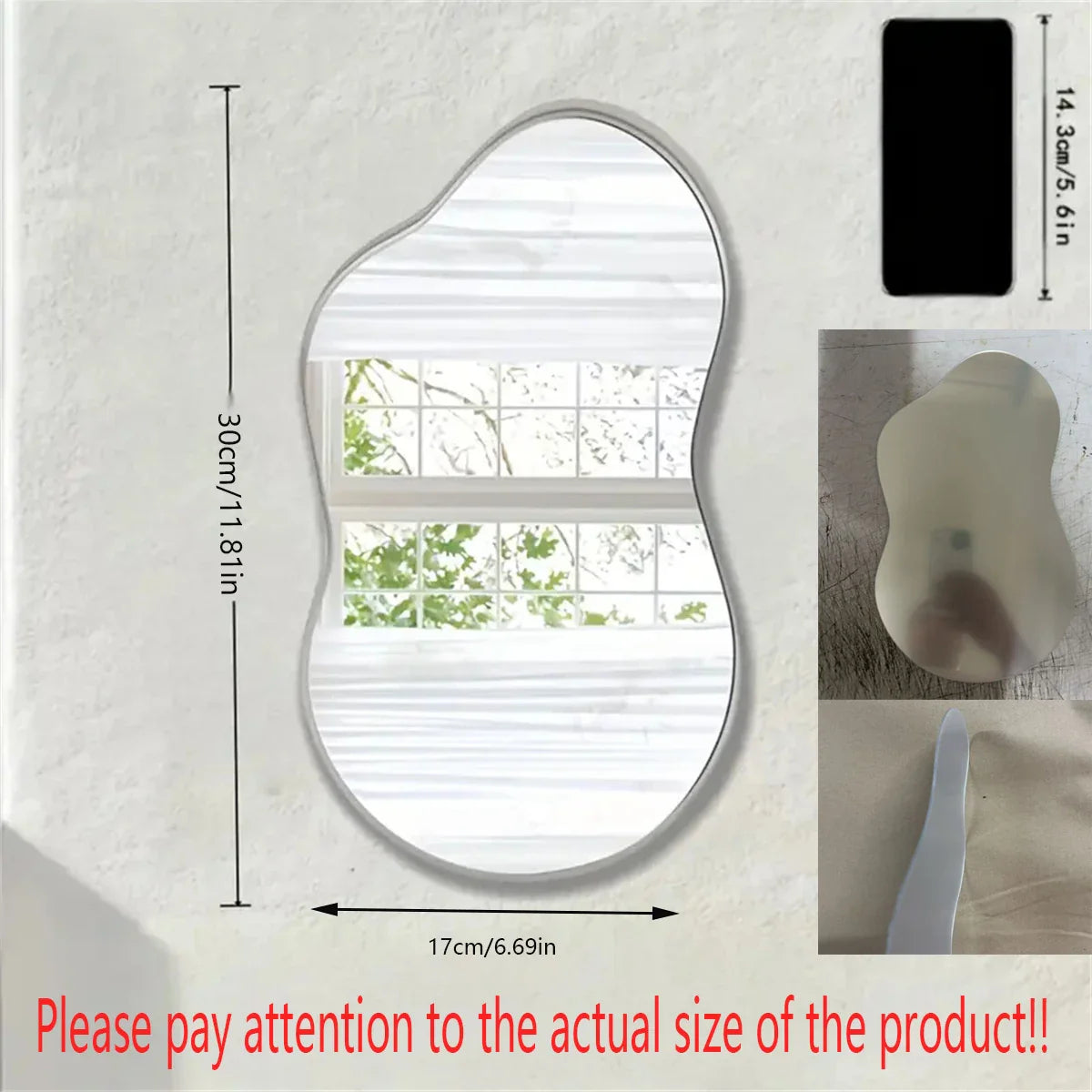 1pc Irregular Wall Mirror For Home Decoration, Room, Bathroom Living Room