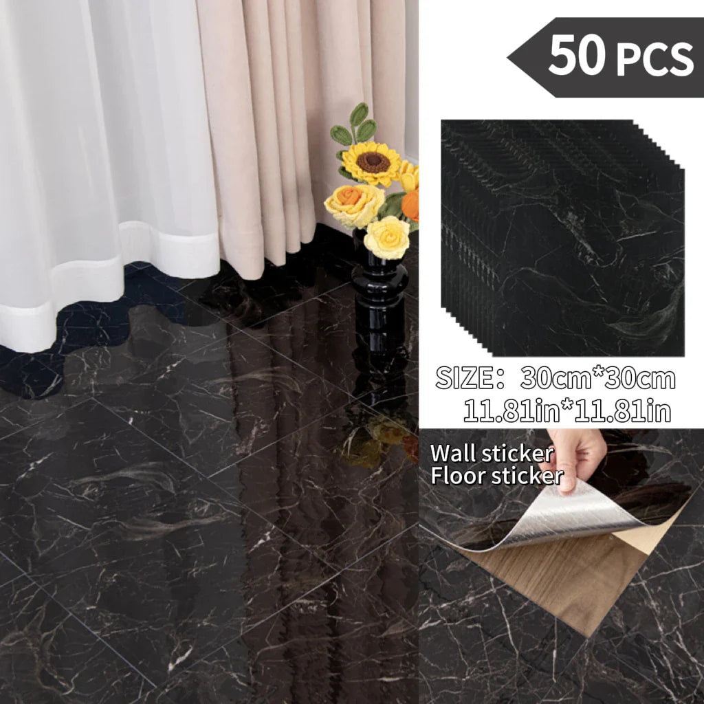 NINETAI Peel And Stick Floor Tile, 50pcs Vinyl Plank Wood Grain