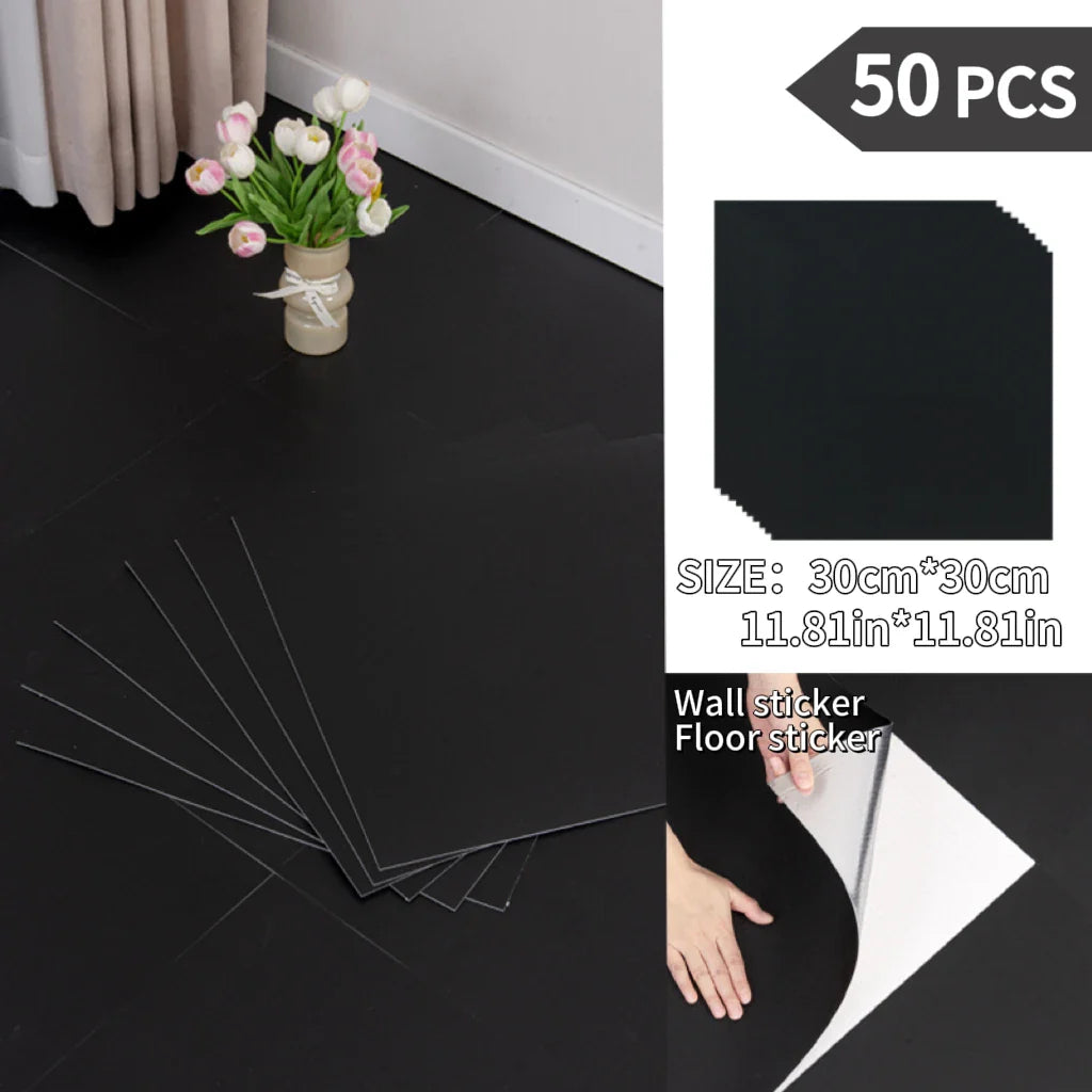 NINETAI Peel And Stick Floor Tile, 50pcs Vinyl Plank Wood Grain