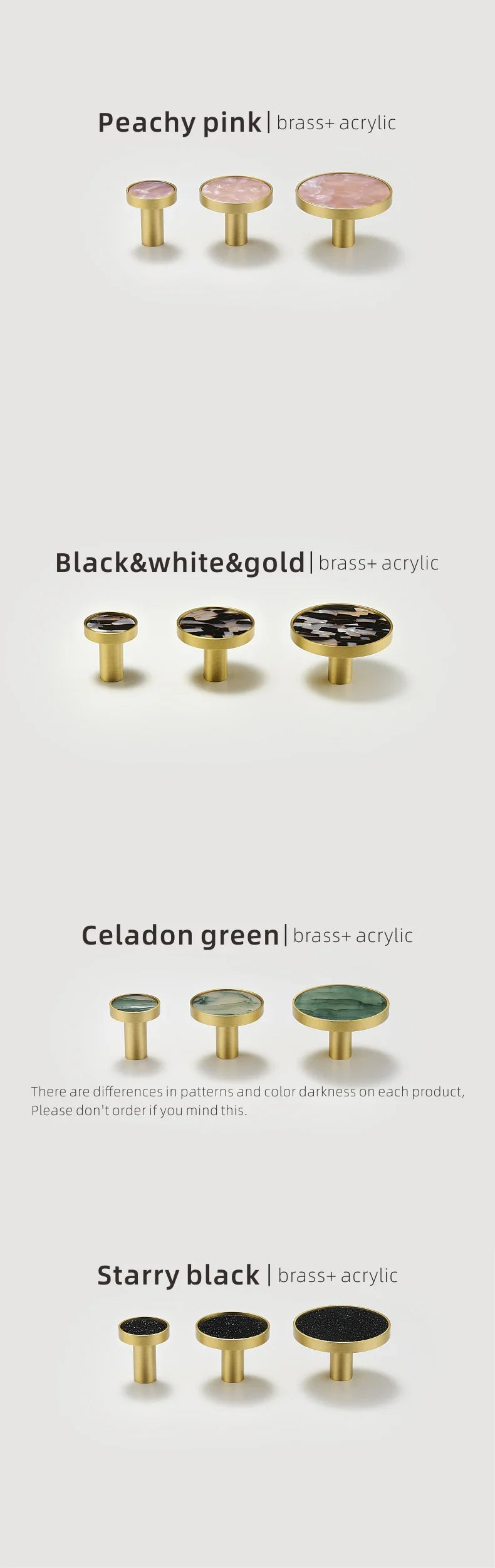 Dooroom Brass Furniture Handles Shell Simple Nordic Pastoral Cupboard Cabinet Drawer Round Colorful Pulls