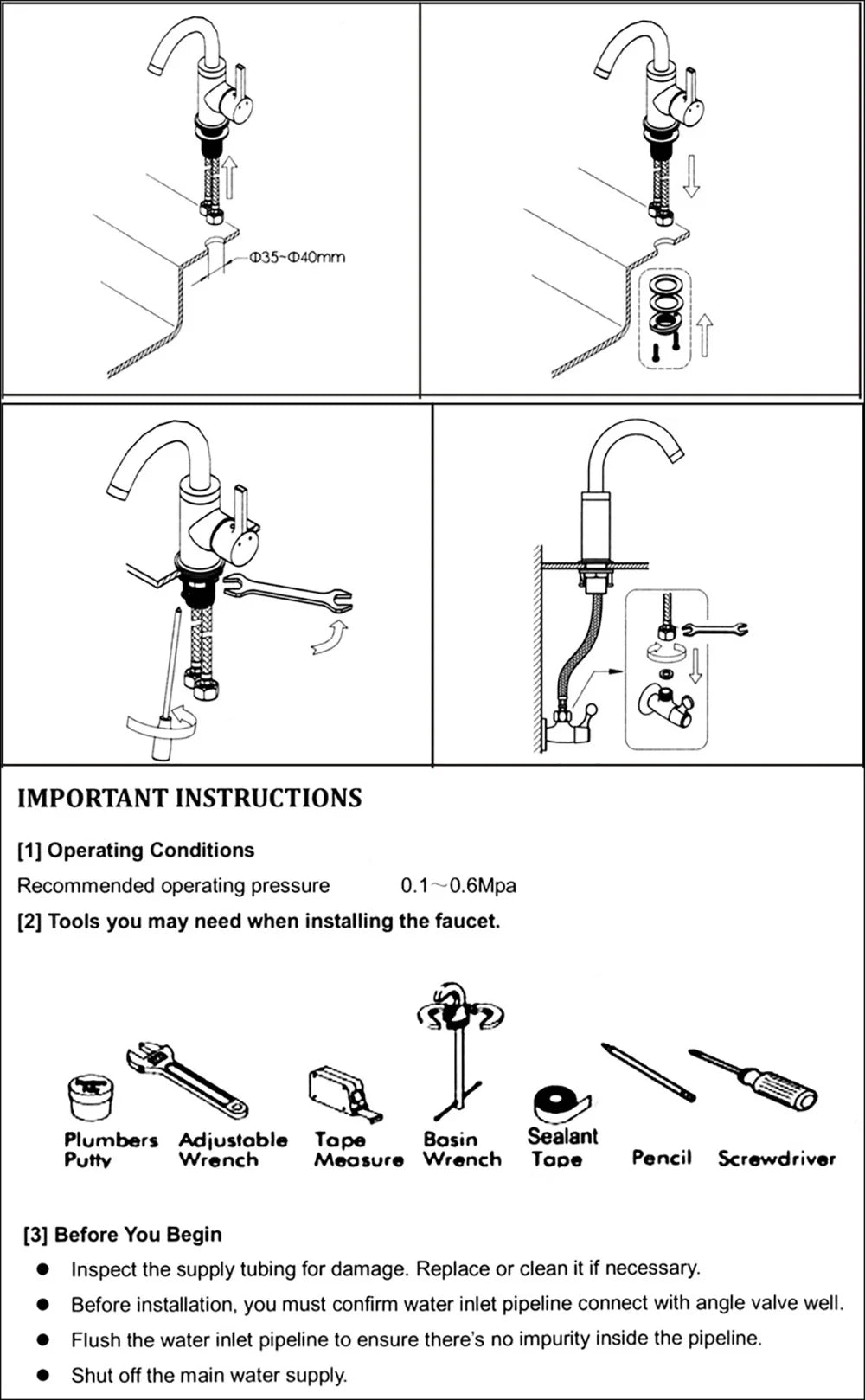 Black Kitchen Faucet With Pull Down Spring Sprayer Deck Mounted Hot and Cold Water Mixer