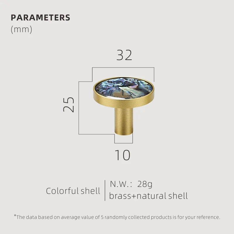 Dooroom Brass Furniture Handles Shell Simple Nordic Pastoral Cupboard Cabinet Drawer Round Colorful Pulls