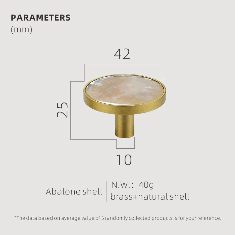 Dooroom Brass Furniture Handles Shell Simple Nordic Pastoral Cupboard Cabinet Drawer Round Colorful Pulls