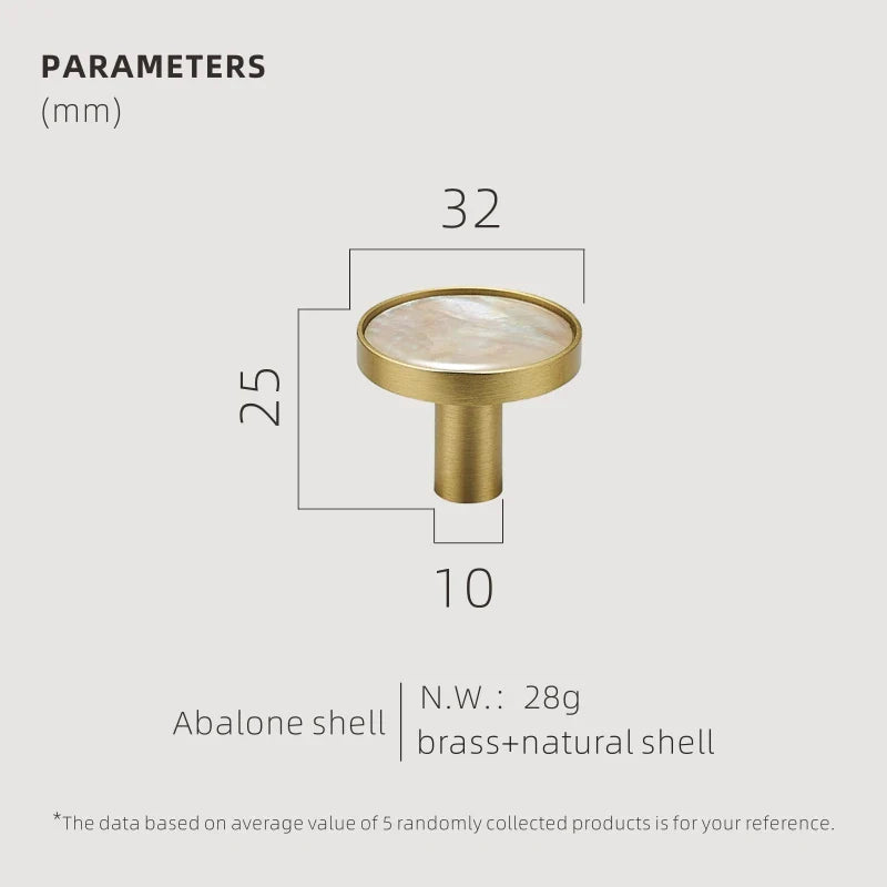 Dooroom Brass Furniture Handles Shell Simple Nordic Pastoral Cupboard Cabinet Drawer Round Colorful Pulls
