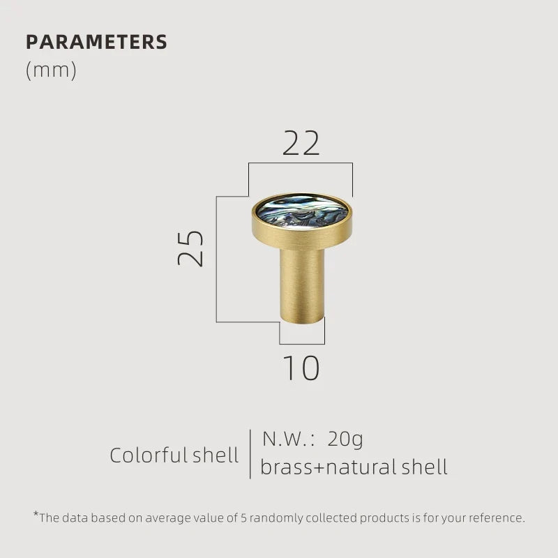 Dooroom Brass Furniture Handles Shell Simple Nordic Pastoral Cupboard Cabinet Drawer Round Colorful Pulls