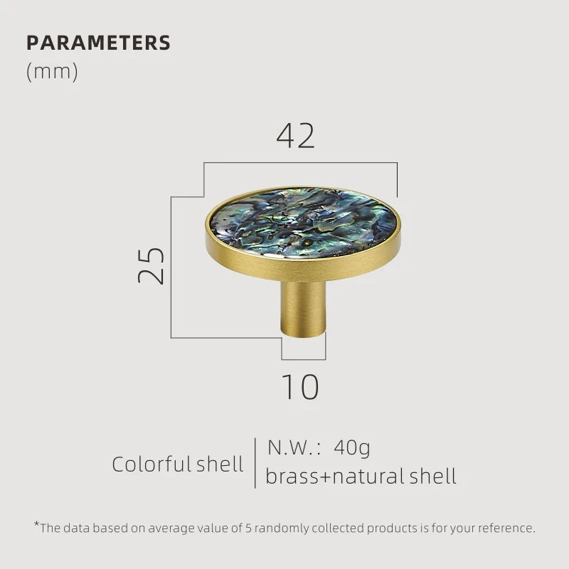 Dooroom Brass Furniture Handles Shell Simple Nordic Pastoral Cupboard Cabinet Drawer Round Colorful Pulls
