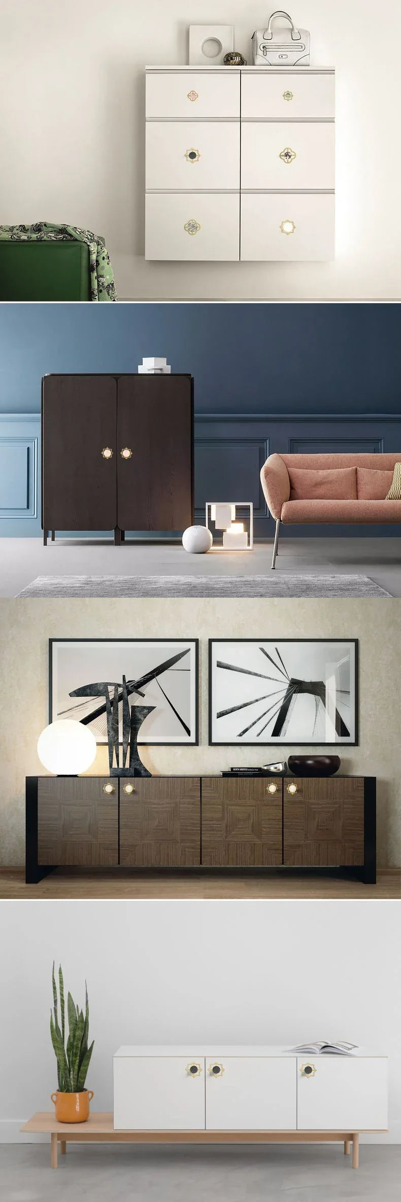 Dooroom Brass Furniture Handles Shell Simple Nordic Pastoral Cupboard Cabinet Drawer Round Colorful Pulls