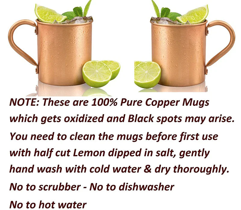 4PCS 550ml 18 Ounces Hammered Copper Plated  Moscow Mule Mug
