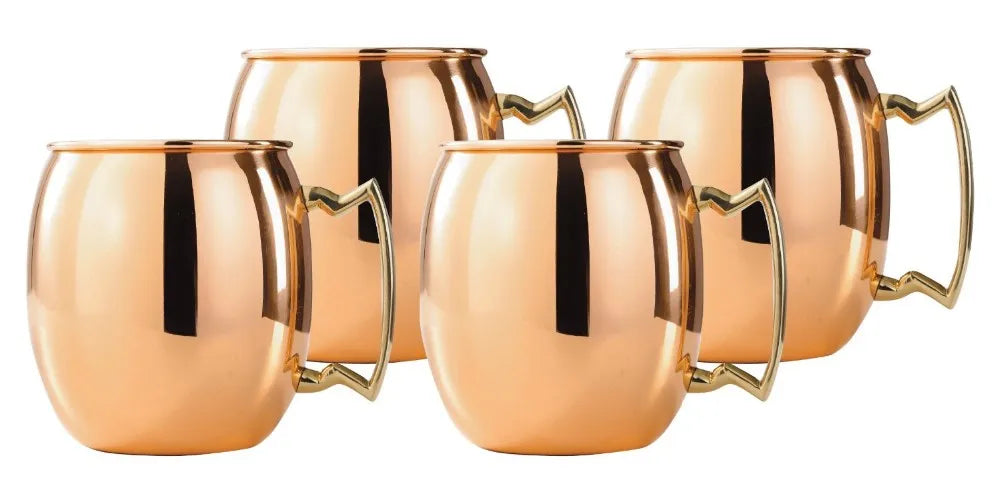 4PCS 550ml 18 Ounces Hammered Copper Plated  Moscow Mule Mug