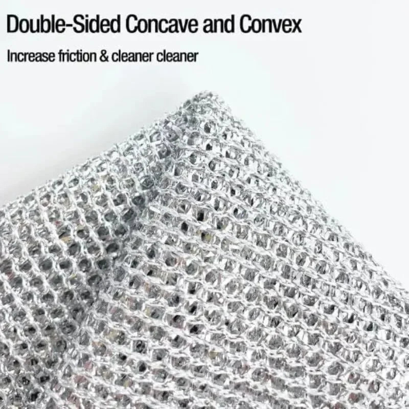10pcs Magic Dishcloth Silver  Kitchen Cloth  Built-in Sponge Steel Wire Ball Rag