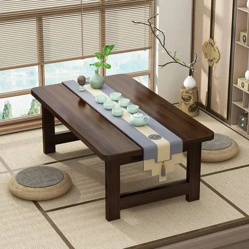 Solid Wood Folding Coffee Table Japanese Tatami Style