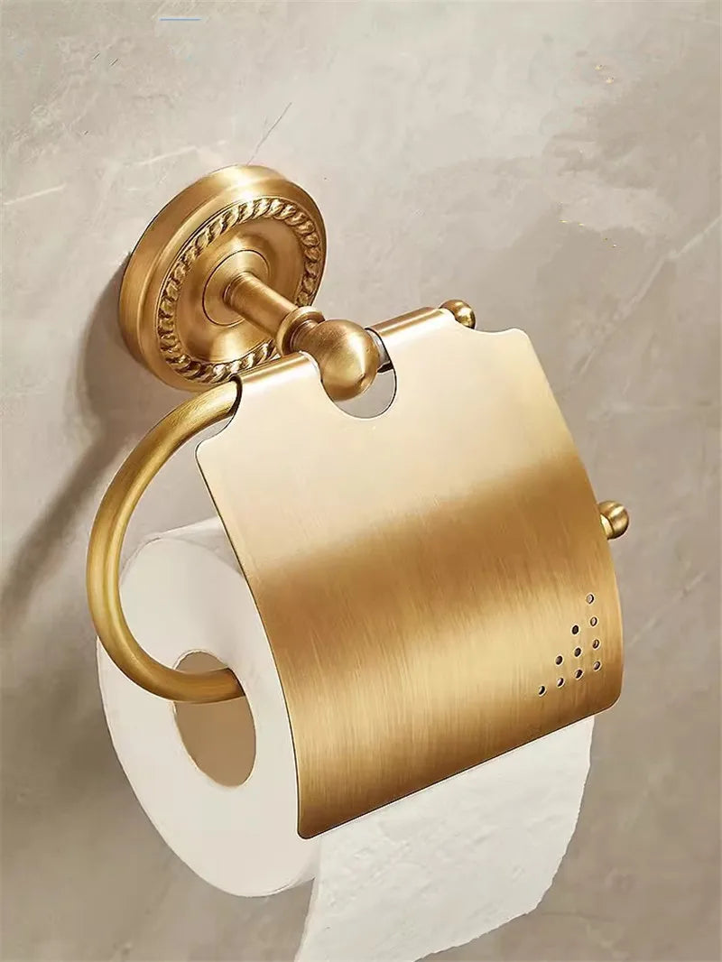 Bathroom Accessories Brass Antique Towel Rack,Paper holder Toilet Brush Holder,Towel Hanger Bath Hardware