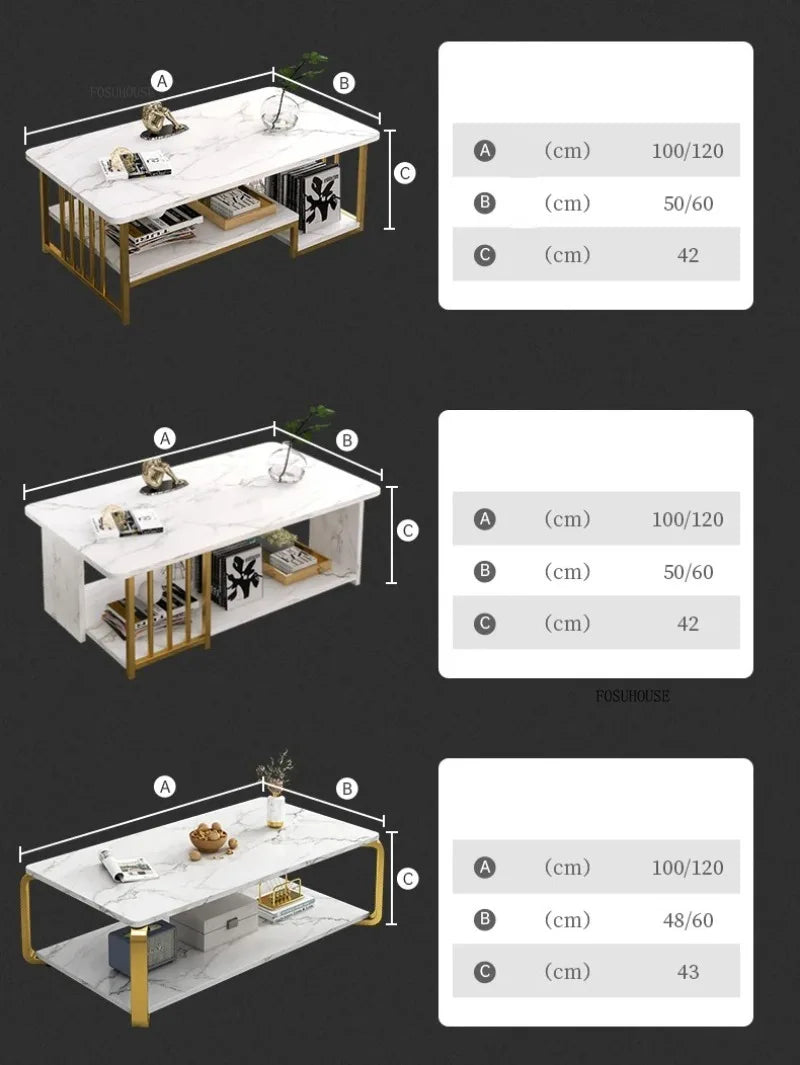 Italian Coffee Table Minimalist Square Nordic Tea  Table Living Room Furniture