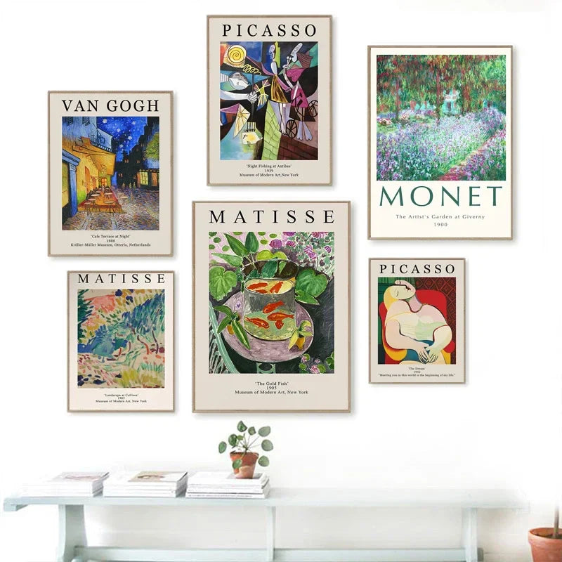 Vintage Famous Van Gogh Monet Matisse Picasso Prints