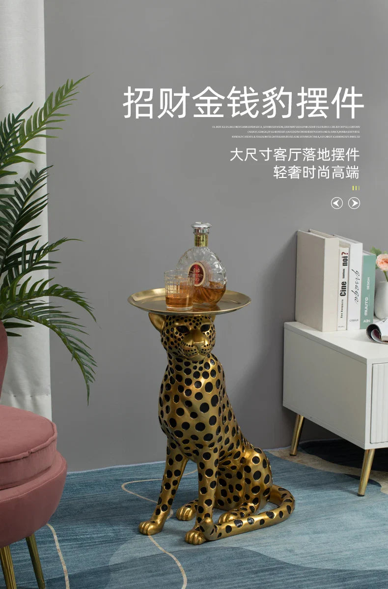 Creative Coffee Table Creative Leopard Shape Floor Ornaments