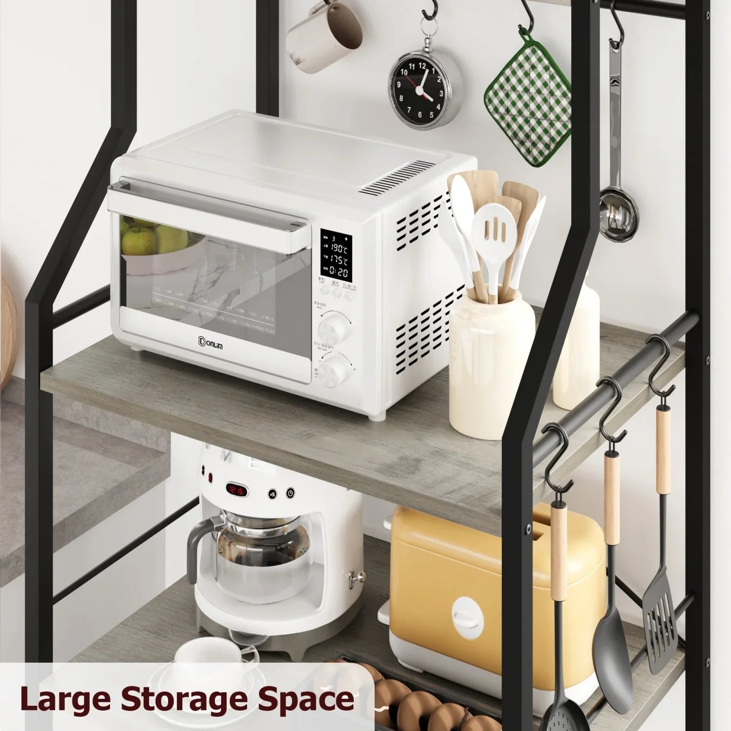 Kitchen Bakers Rack Microwave Oven Stand Coffee Bar Station