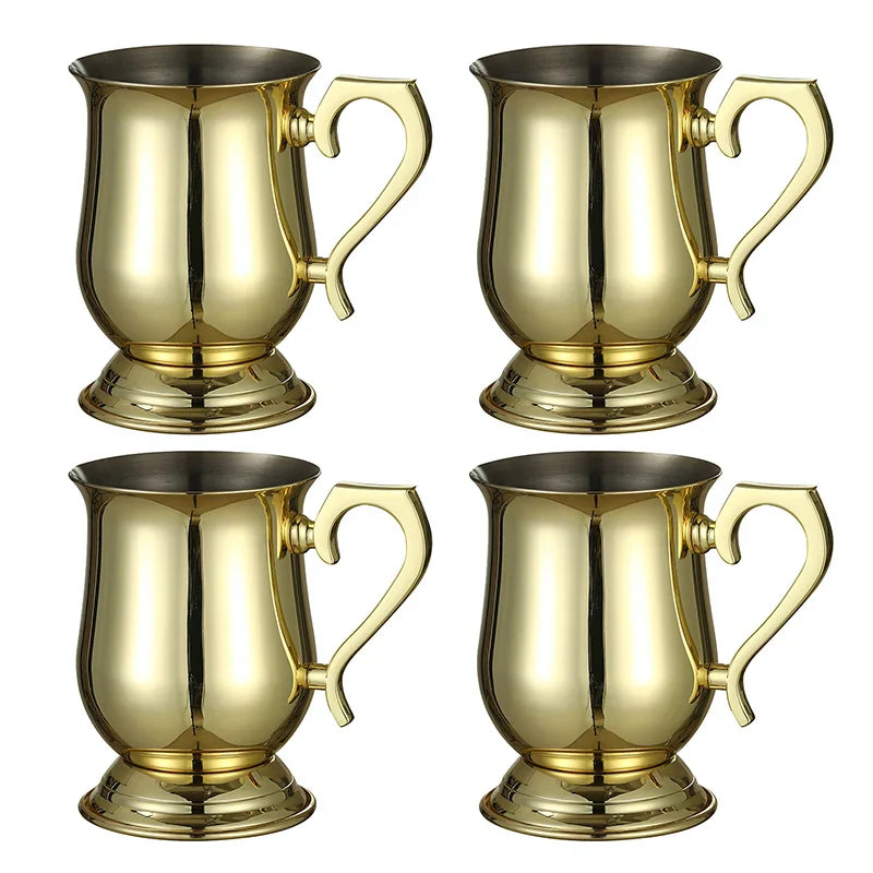 4PCS 550ml 18 Ounces Hammered Copper Plated  Moscow Mule Mug