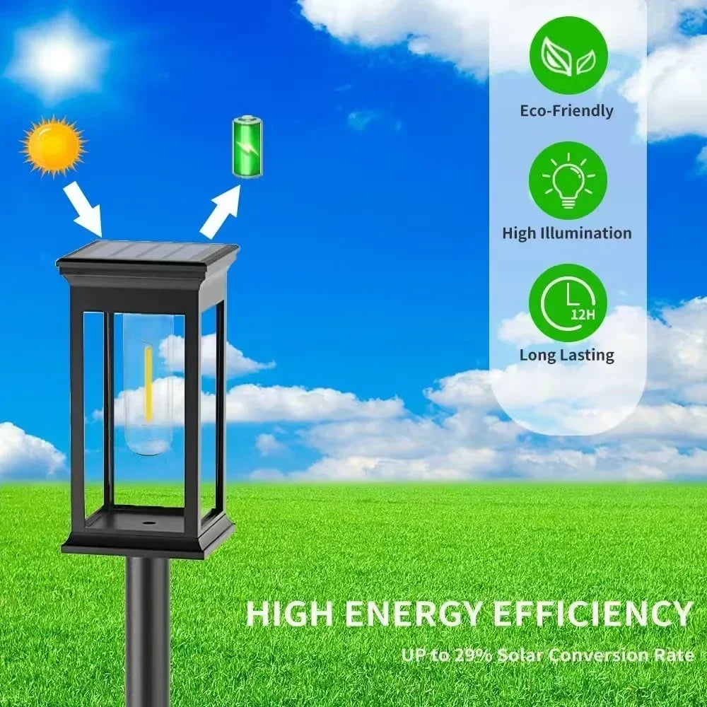 Waterproof LED Solar Lights for Garden Yard Driveway -  Outdoor Landscape Lighting Auto On/Off