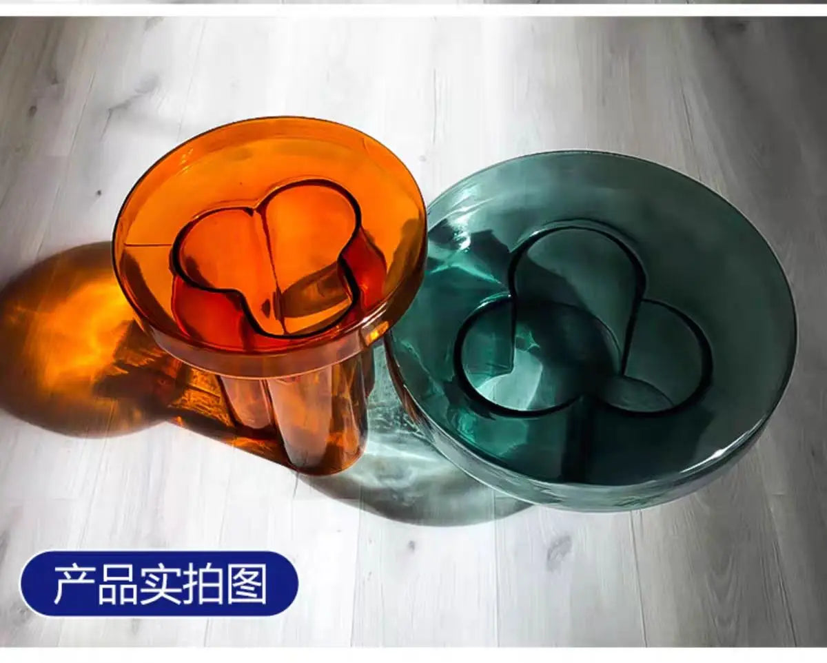 Nordic Creative Glass Coffee Table Living Room Handmade Coffee Table Round