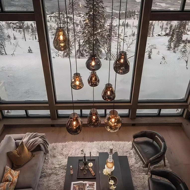 Modern Creative Colorful Glass Chandelier Contemporary Irregular Shape